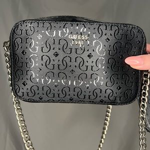 Black Guess Crossbody Chain Bag